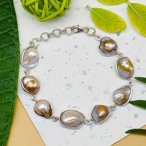 Classic Handmade 925 Sterling Silver Pearl Bracelet Timeless Design
