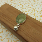 Soft Green Prehnite Pendant in 925 Sterling Silver – Minimal Boho Style