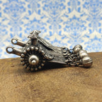 Tribal Padti Drum with Hanging Vintage Solid Silver Pendant Antique Finish Handmade