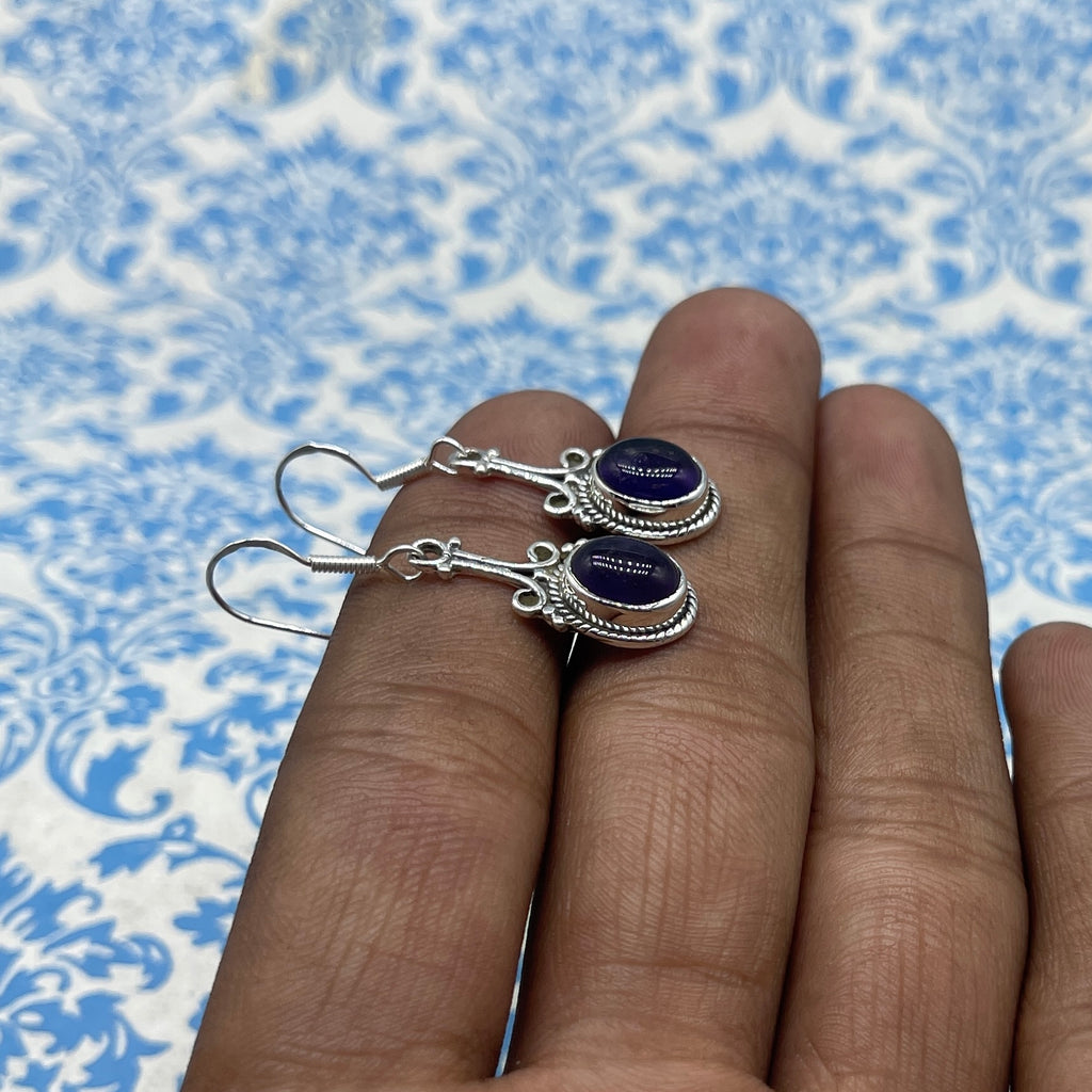 Natural Amethyst 925 Sterling Silver Earrings – Fine Handcrafted Jewelry