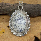 925 Silver Dendritic Quartz Chunky Pendant Artisan Handmade Gift