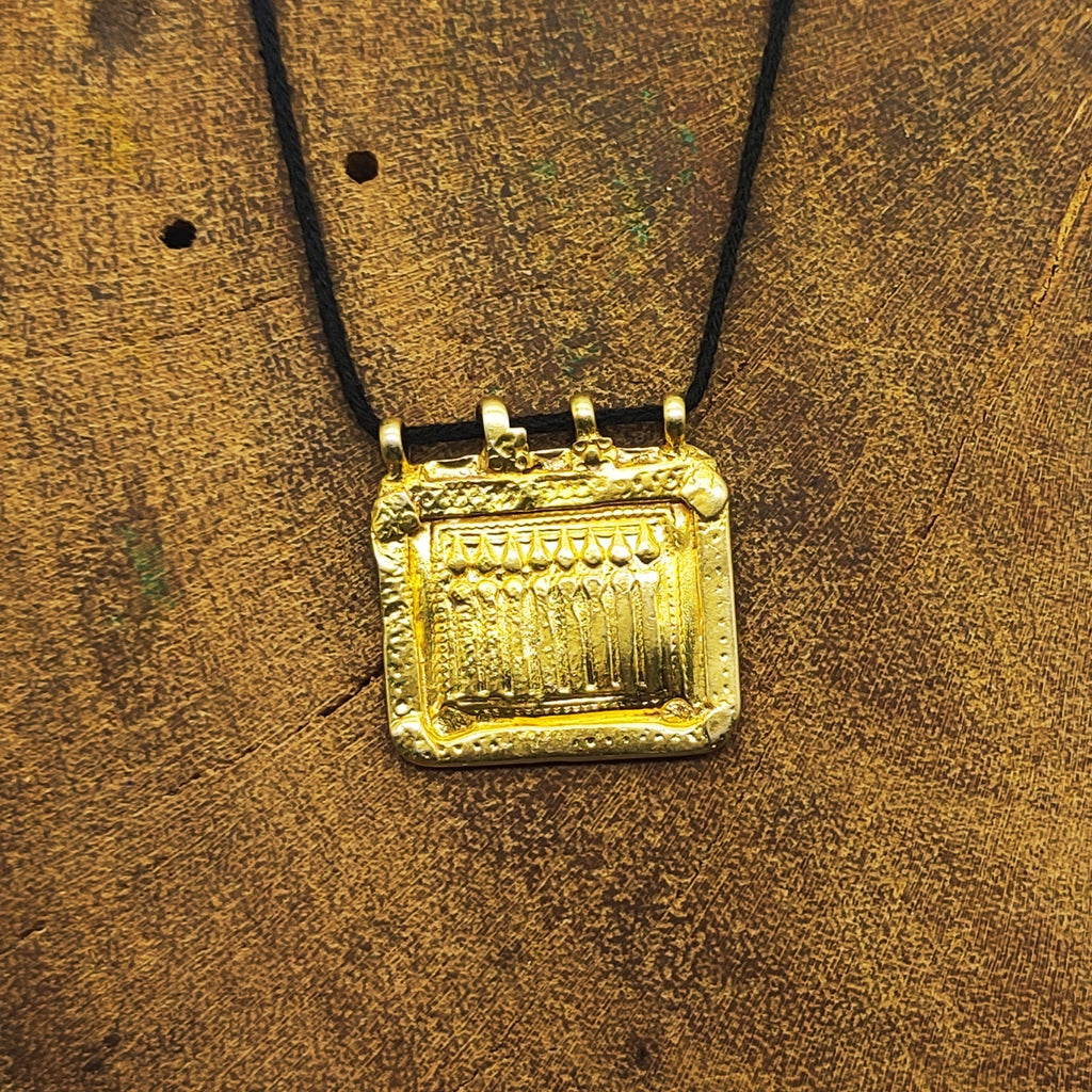Gold Plated Tribal Seven Sisters Patdi Vintage Solid Silver Pendant Antique Finish One of a Kind