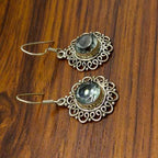 Elegant Round Green Amethyst Statement Earrings