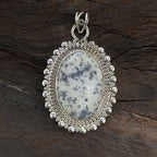 925 Silver Dendritic Quartz Chunky Pendant Artisan Handmade Gift