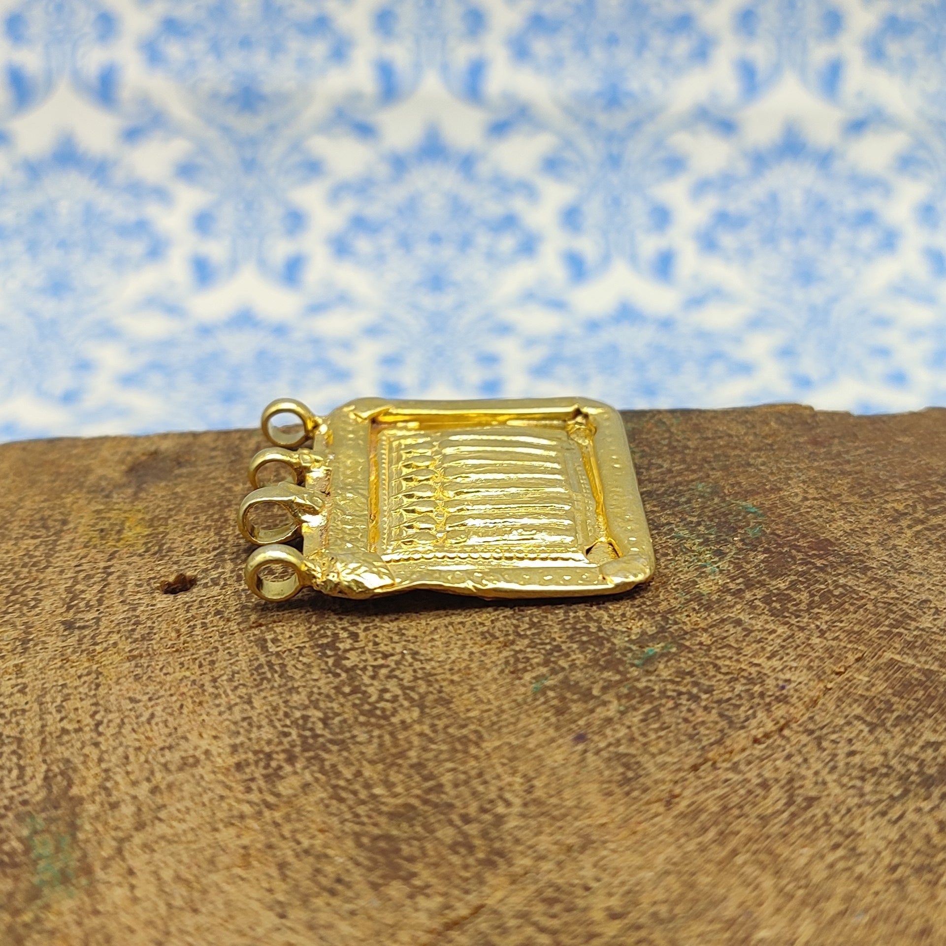 Gold Plated Tribal Seven Sisters Patdi Vintage Solid Silver Pendant Antique Finish One of a Kind