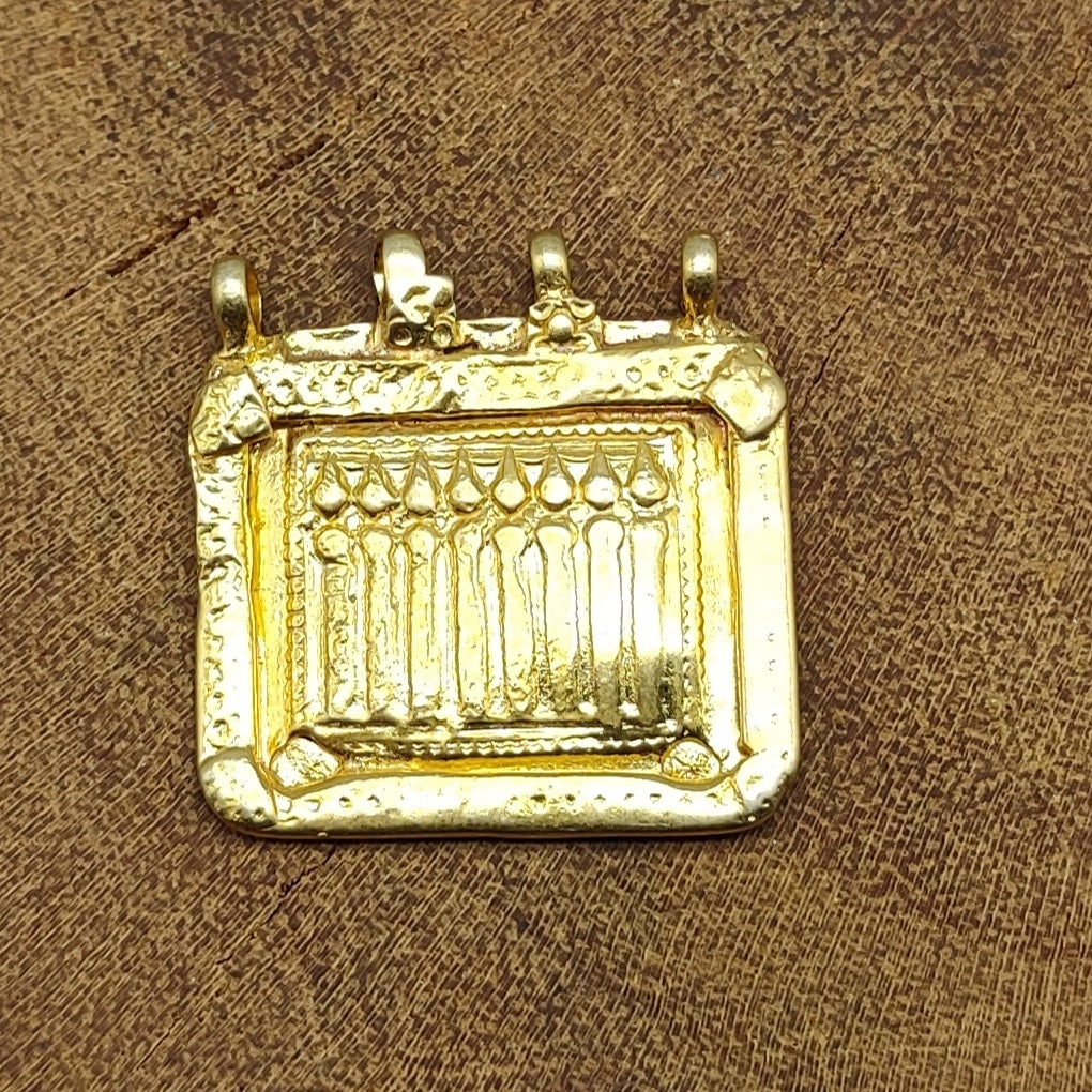 Gold Plated Tribal Seven Sisters Patdi Vintage Solid Silver Pendant Antique Finish One of a Kind