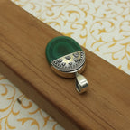 Deep Green Malachite Pendant – Bold 925 Sterling Silver Bohemian Jewelry
