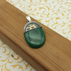 Deep Green Malachite Pendant – Bold 925 Sterling Silver Bohemian Jewelry