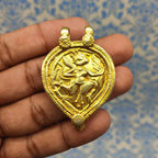 Gold Plated Tribal Face Vintage Solid Silver Pendant Antique Finish Handmade Unique Piece