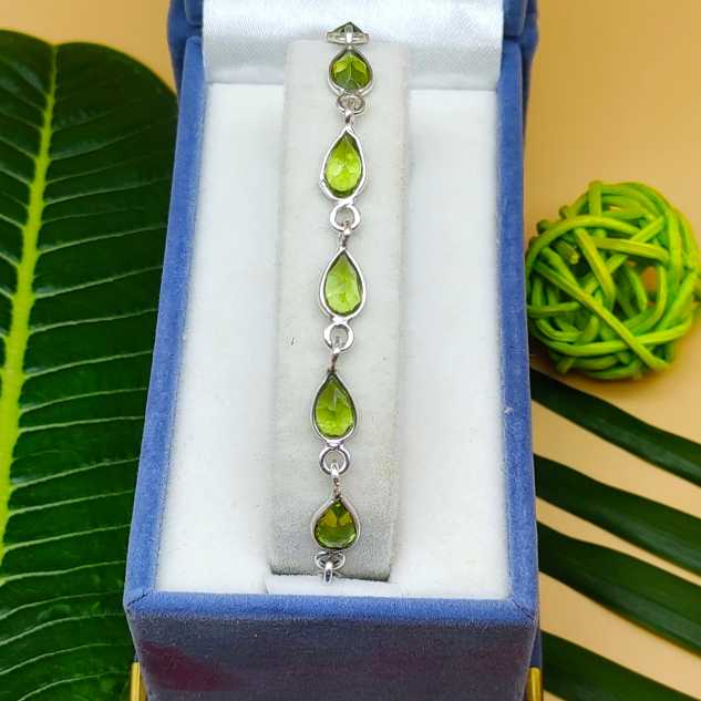 Premium peridot Bracelet Handmade in 925 Sterling Silver Fine Jewelry