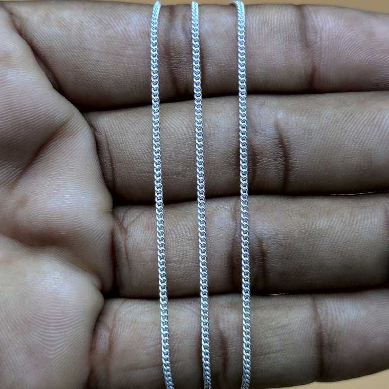 925 Silver Curb Chain Necklace 16-22 Inch 925 Stamped Dainty Chain