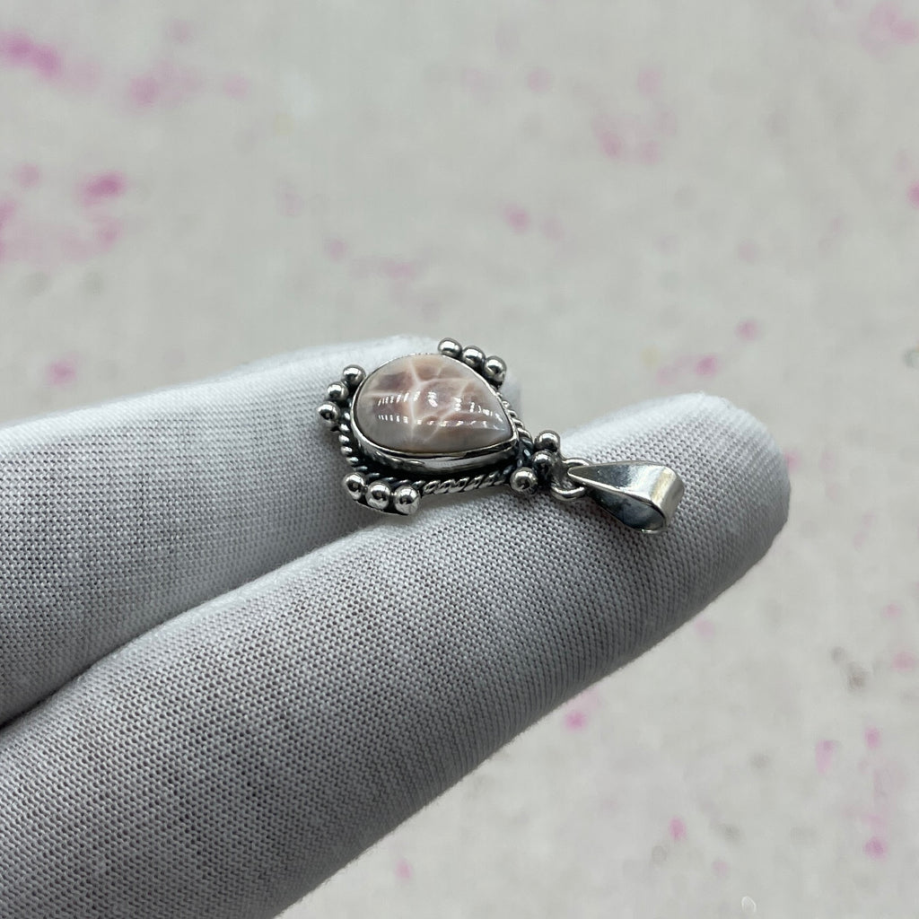 Pink Larimar 925 Sterling Silver Handmade Pendant | Elegant Feminine Jewelry