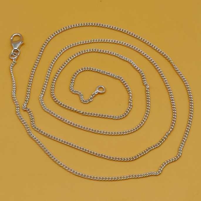 925 Silver Curb Chain Necklace 16-22 Inch 925 Stamped Dainty Chain