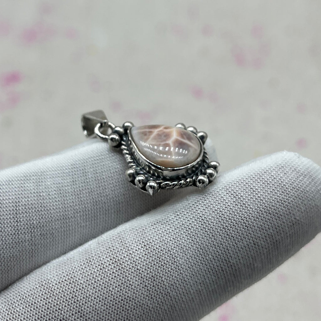 Pink Larimar 925 Sterling Silver Handmade Pendant | Elegant Feminine Jewelry