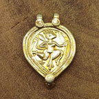 Gold Plated Tribal Face Vintage Solid Silver Pendant Antique Finish Handmade Unique Piece