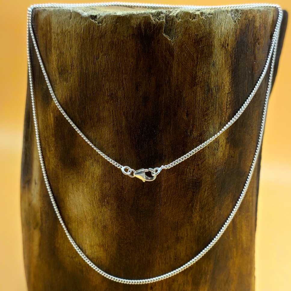 925 Silver Curb Chain Necklace 16-22 Inch 925 Stamped Dainty Chain