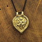 Gold Plated Tribal Face Vintage Solid Silver Pendant Antique Finish Handmade Unique Piece