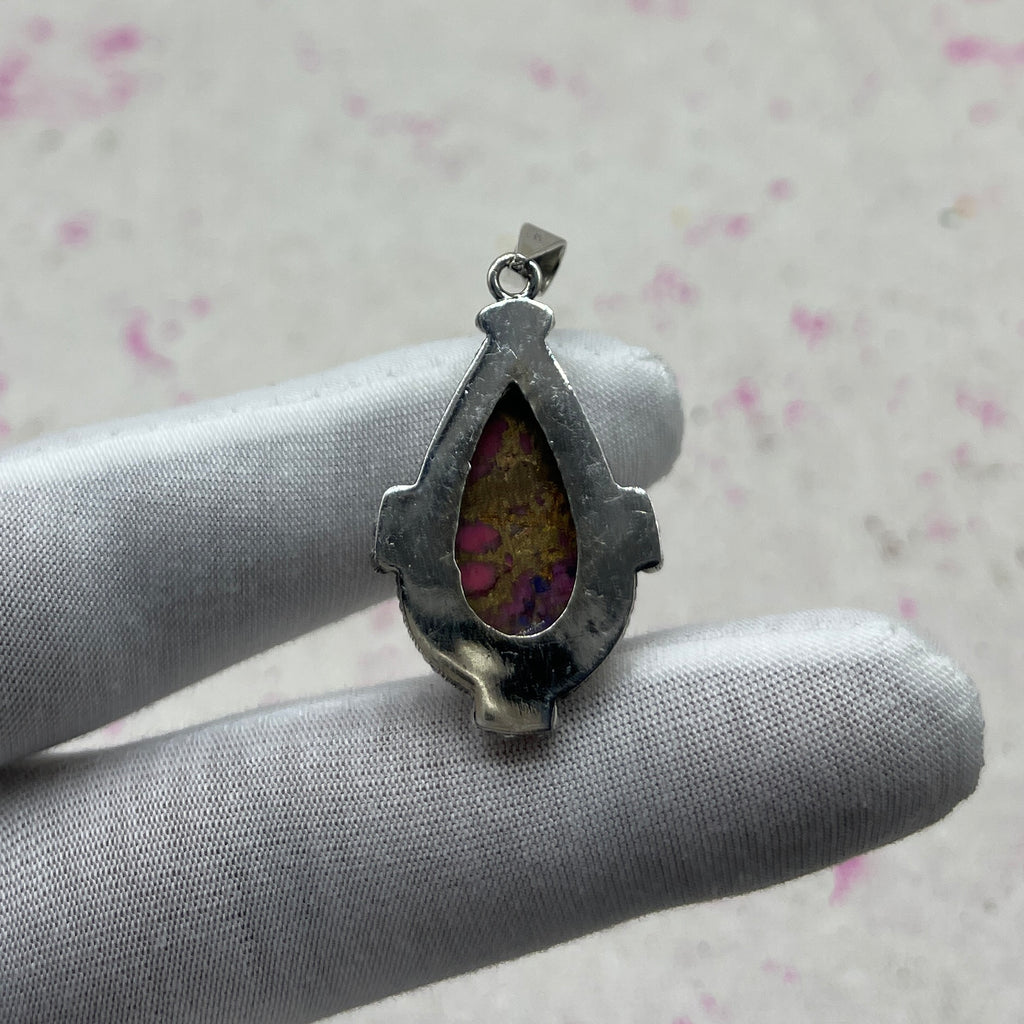 Spiny Oyster Turquoise 925 Sterling Silver Handmade Pendant | Bold Tribal Pendant