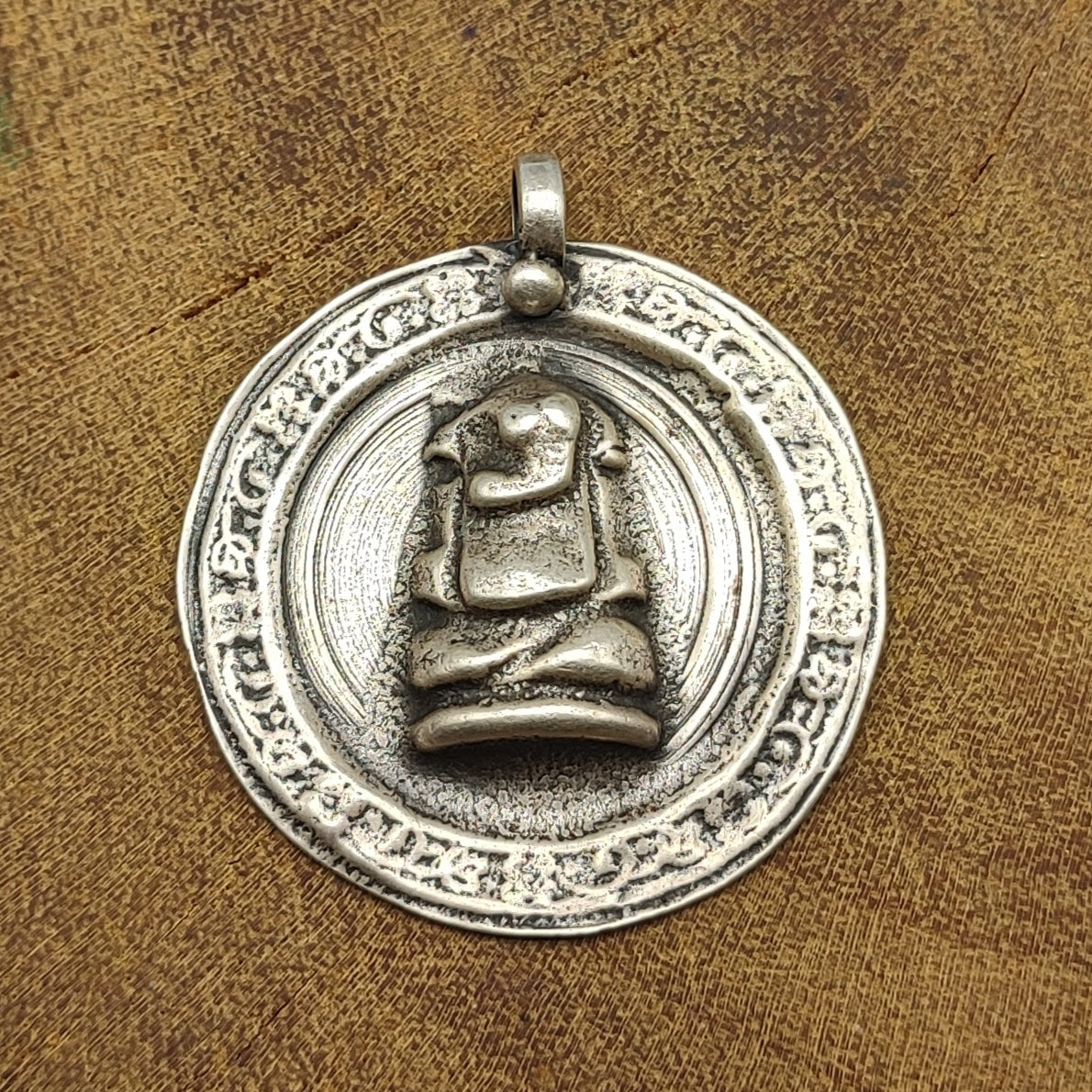 Tribal Lord Ganesh Vintage Solid Silver Pendant Antique Finish Handmade One of a Kind