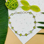 Fine Peridot Bracelet Handmade in 925 Sterling Silver Premium Jewelry