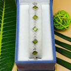 Fine Peridot Bracelet Handmade in 925 Sterling Silver Premium Jewelry