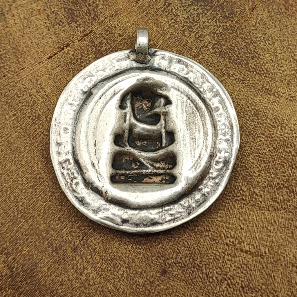 Tribal Lord Ganesh Vintage Solid Silver Pendant Antique Finish Handmade One of a Kind