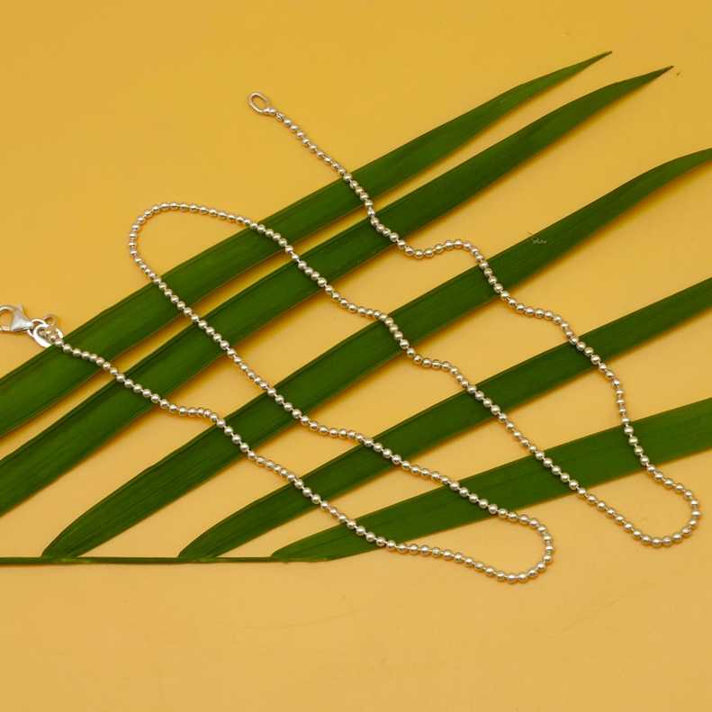 925 Silver Ball Chain Necklace 16-22 Inch Stamped Dainty Chain