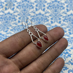 925 Silver Carnelian Earrings – Elegant Drop  Gemstone Design