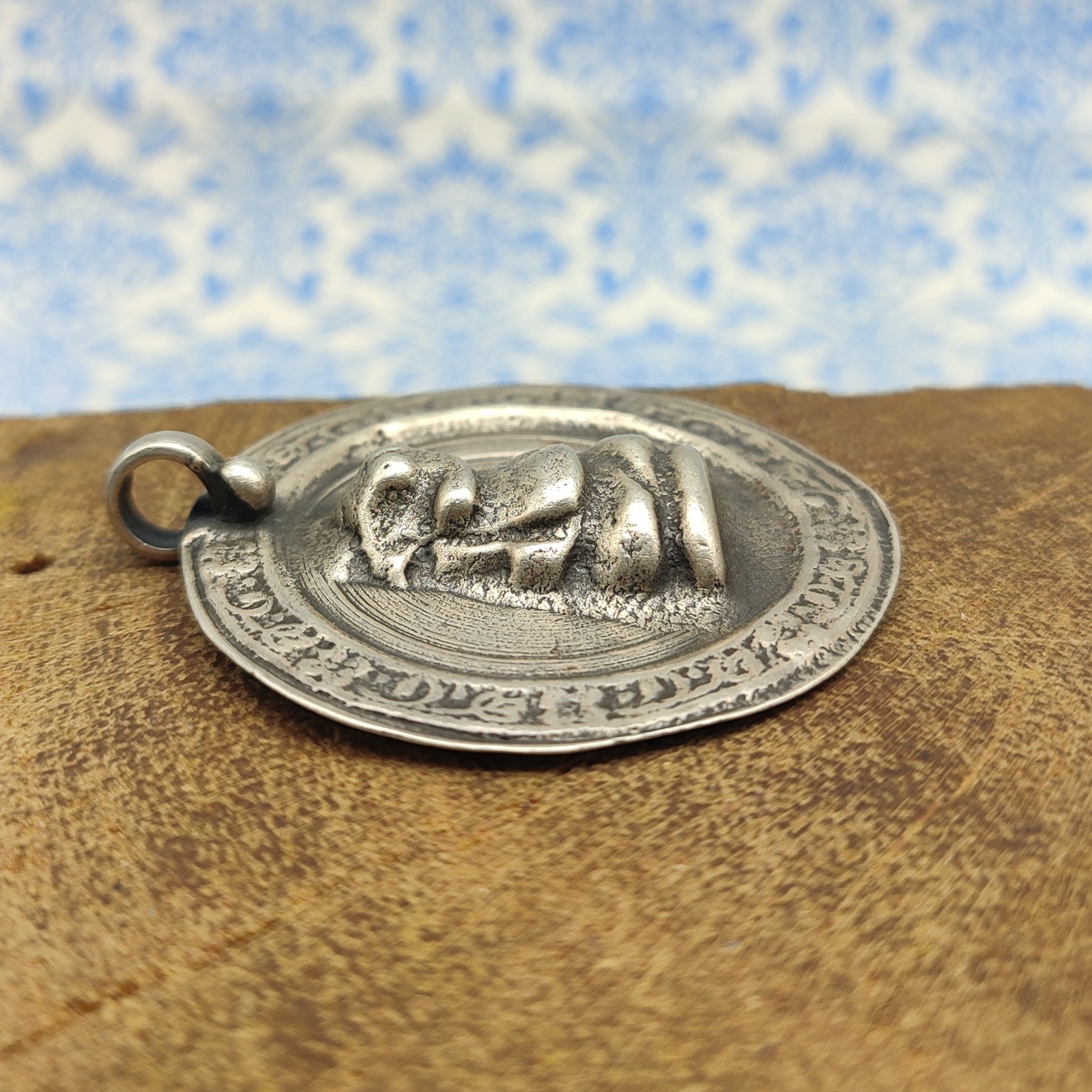 Tribal Lord Ganesh Vintage Solid Silver Pendant Antique Finish Handmade One of a Kind