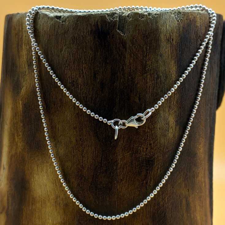 925 Silver Ball Chain Necklace 16-22 Inch Stamped Dainty Chain