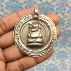 Tribal Lord Ganesh Vintage Solid Silver Pendant Antique Finish Handmade One of a Kind