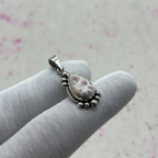 Pink Larimar 925 Sterling Silver Handmade Pendant | Minimal Boho Jewelry