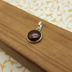 Hessonite Garnet (Gomed) 925 Sterling Silver Pendant – Vedic Astrology Rahu Stone for Protection & Success