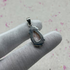 Pink Larimar 925 Sterling Silver Handmade Pendant | Minimal Boho Jewelry