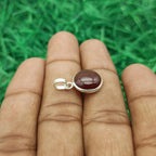 Hessonite Garnet (Gomed) 925 Sterling Silver Pendant – Vedic Astrology Rahu Stone for Protection & Success