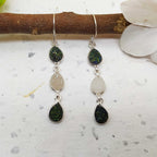 925 Sterling Silver Titanium Druzy Drop Earrings
