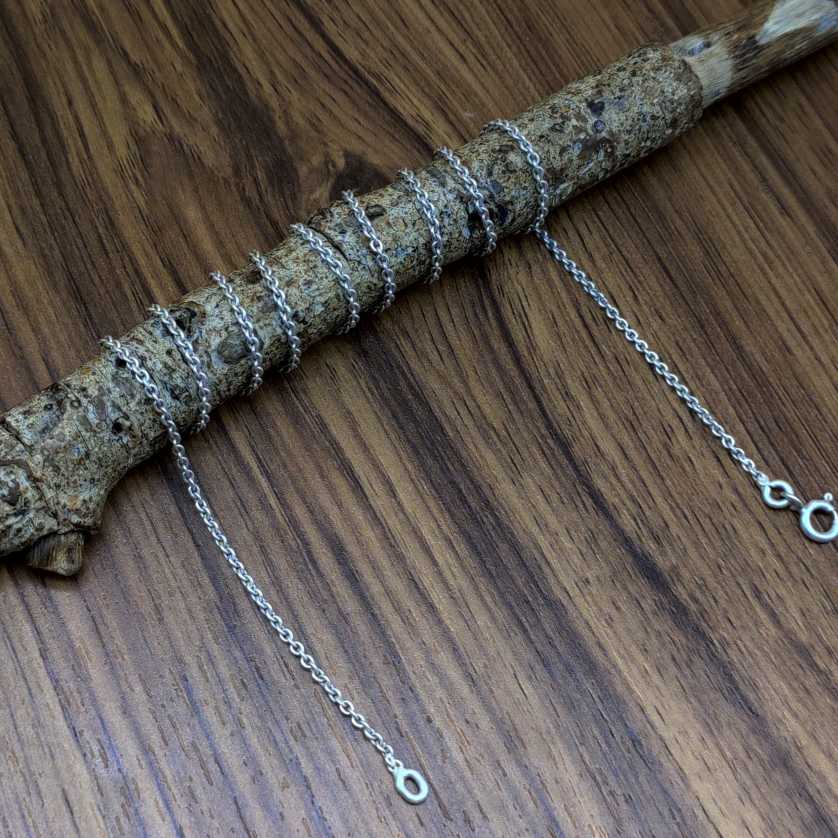 925 Silver Cable Chain Necklace 16-22 Inch Stamped Dainty Chain