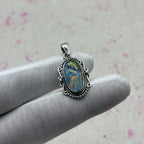 Glass Resin 925 Sterling Silver Handmade Pendant | Contemporary Silver Pendant