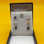 925 Sterling Silver Titanium Druzy Drop Earrings