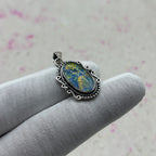 Glass Resin 925 Sterling Silver Handmade Pendant | Contemporary Silver Pendant