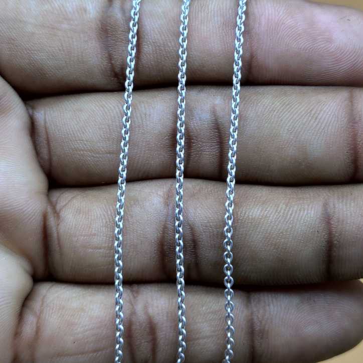 925 Silver Cable Chain Necklace 16-22 Inch Stamped Dainty Chain
