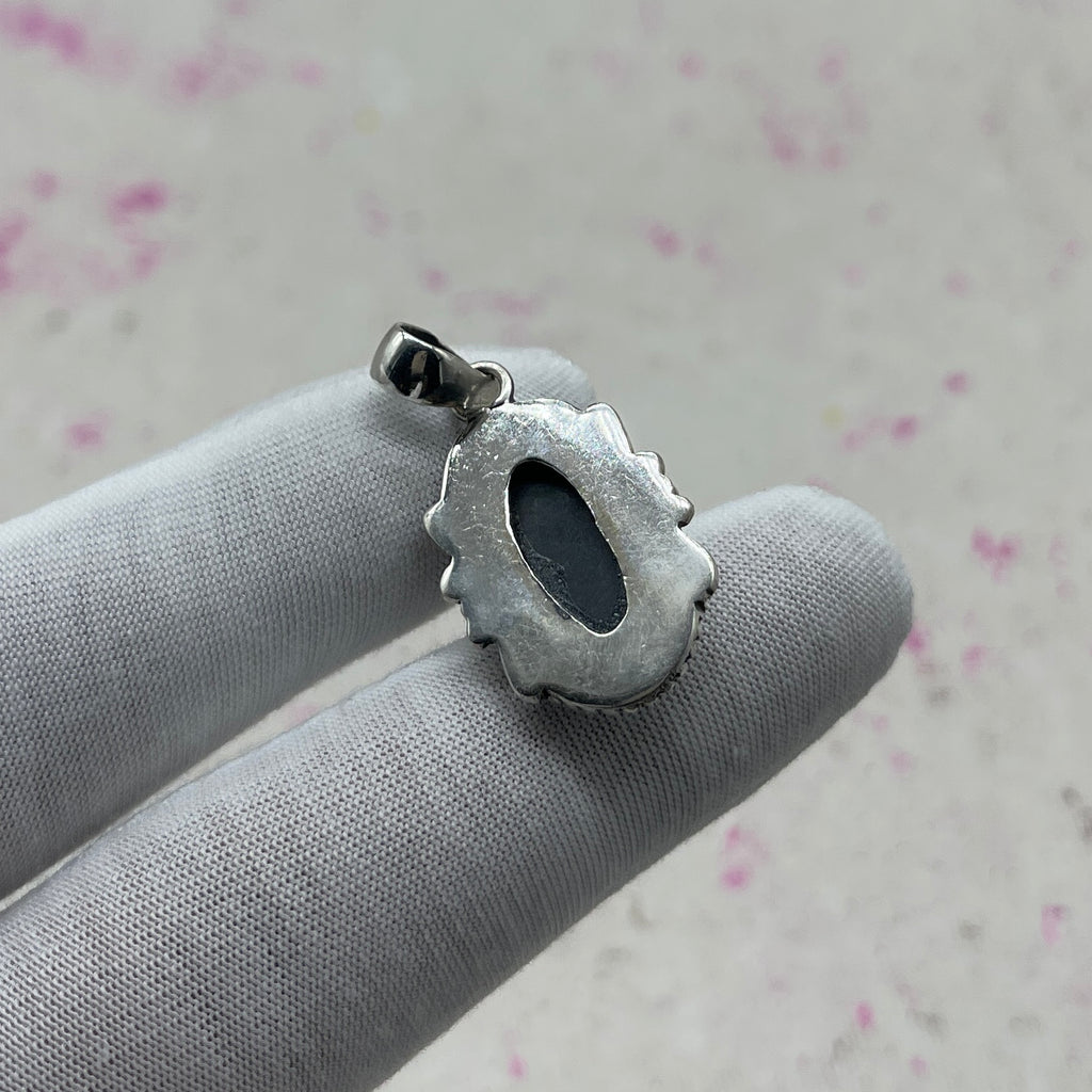 Glass Resin 925 Sterling Silver Handmade Pendant | Contemporary Silver Pendant