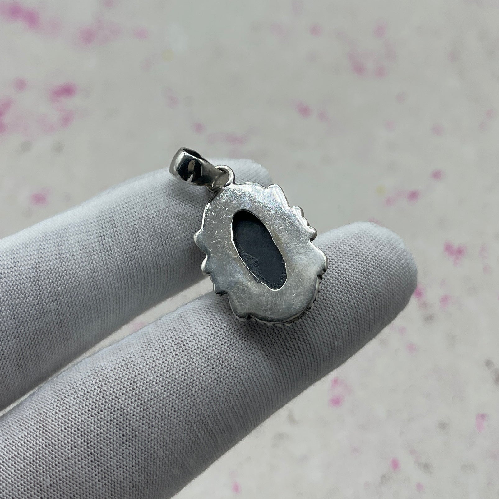 Glass Resin 925 Sterling Silver Handmade Pendant | Contemporary Silver Pendant