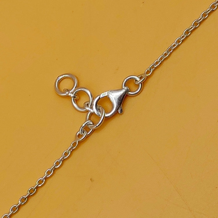 Faceted Chalcedony 925 Silver Necklace Modern Dainty Chain