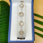 Luxury Handmade Rutile Quartz  Bracelet in 925 Sterling Silver Link Design