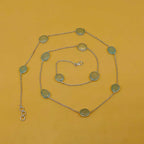 Faceted Chalcedony 925 Silver Necklace Modern Dainty Chain