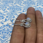 Fine Silver Moonstone Earrings – Lightweight Handmade Round Earrings
