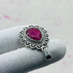 Ruby Dyed 925 Sterling Silver Pendant – Handmade Designer Jewelry