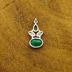 Emerald & Pearl Multi-Stone Nepali Bohemian Handmade Silver Pendant