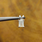 Rainbow Moonstone Rectangle 925 Silver Prong Pendant